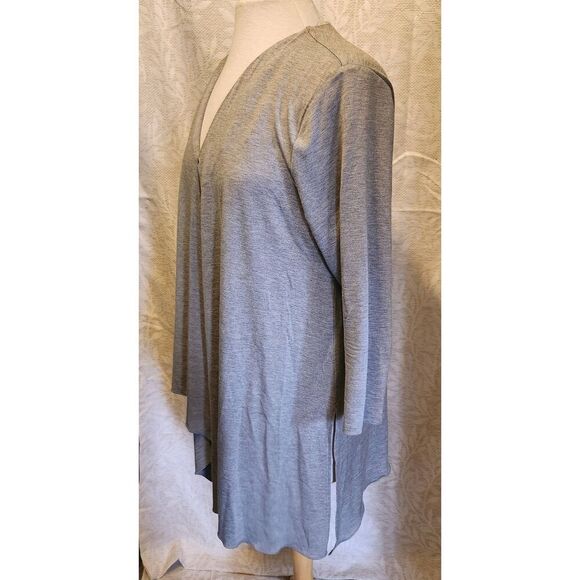 T49 NVELOP gray asymmetrical t-shirt knit 3/4 sleeves Unique versatile style - Picture 4 of 12